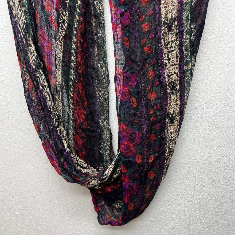 Ecote Womens Floral Scarf Gauzy Bohemian Spring Summer Casual Polished Elegant